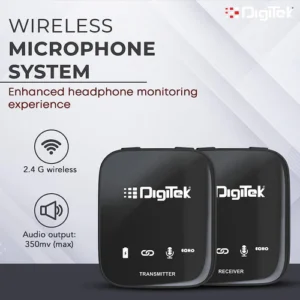 Wireless Microphone System with ANC Noise Reduction, 360° Sound Capture, 100M Range, Upto 12 Hrs Working Time, for DSLR Camera, Android & iOS Smartphones, Seamless Audio Recording (Copy)